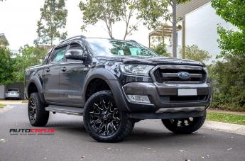 FORD RANGER BATTLE AXE GLOSS BLACK MILLED ACCENTS